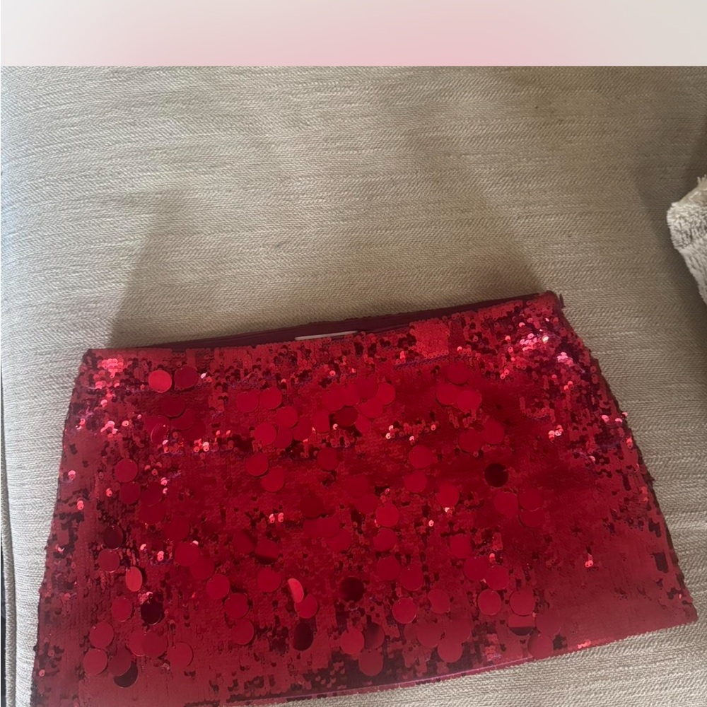 Danielle Guizio Red Sequin Skirt
